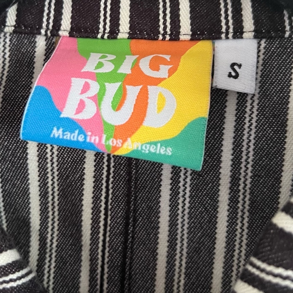 Big Bud Press Black White Striped Work Jacket Unisex S - Picture 9 of 11